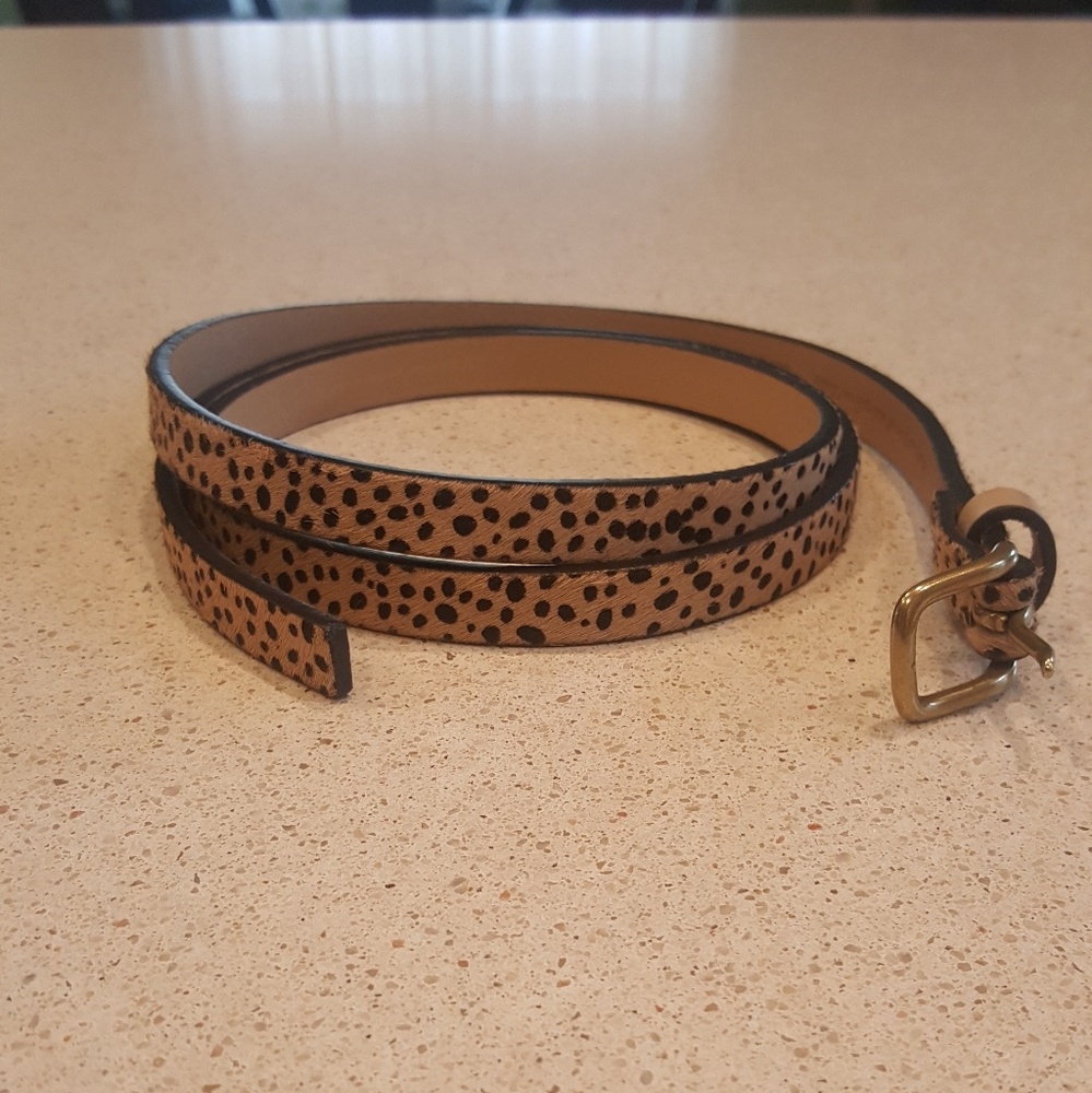 Anthropologie leopard print skinny belt